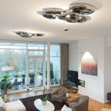 Modern Mercury Pebble LED Ceiling Lamp Sculptural Chrome Flush Mount Light Fixture