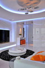 Modern Mercury Pebble LED Ceiling Lamp Sculptural Chrome Flush Mount Light Fixture
