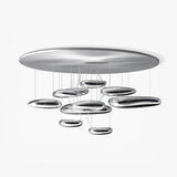 Modern Mercury Pebble LED Ceiling Lamp Sculptural Chrome Flush Mount Light Fixture