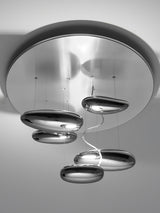 Modern Mercury Pebble LED Ceiling Lamp Sculptural Chrome Flush Mount Light Fixture