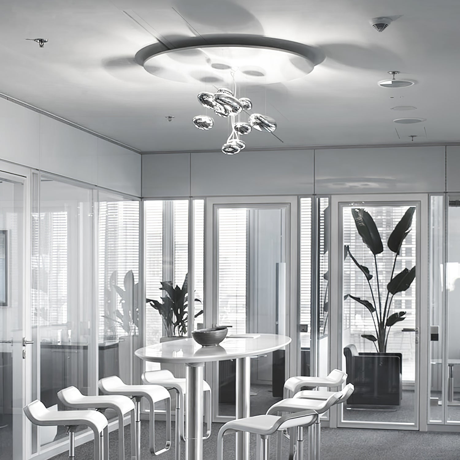 Modern Mercury Pebble LED Ceiling Lamp Sculptural Chrome Flush Mount Light Fixture
