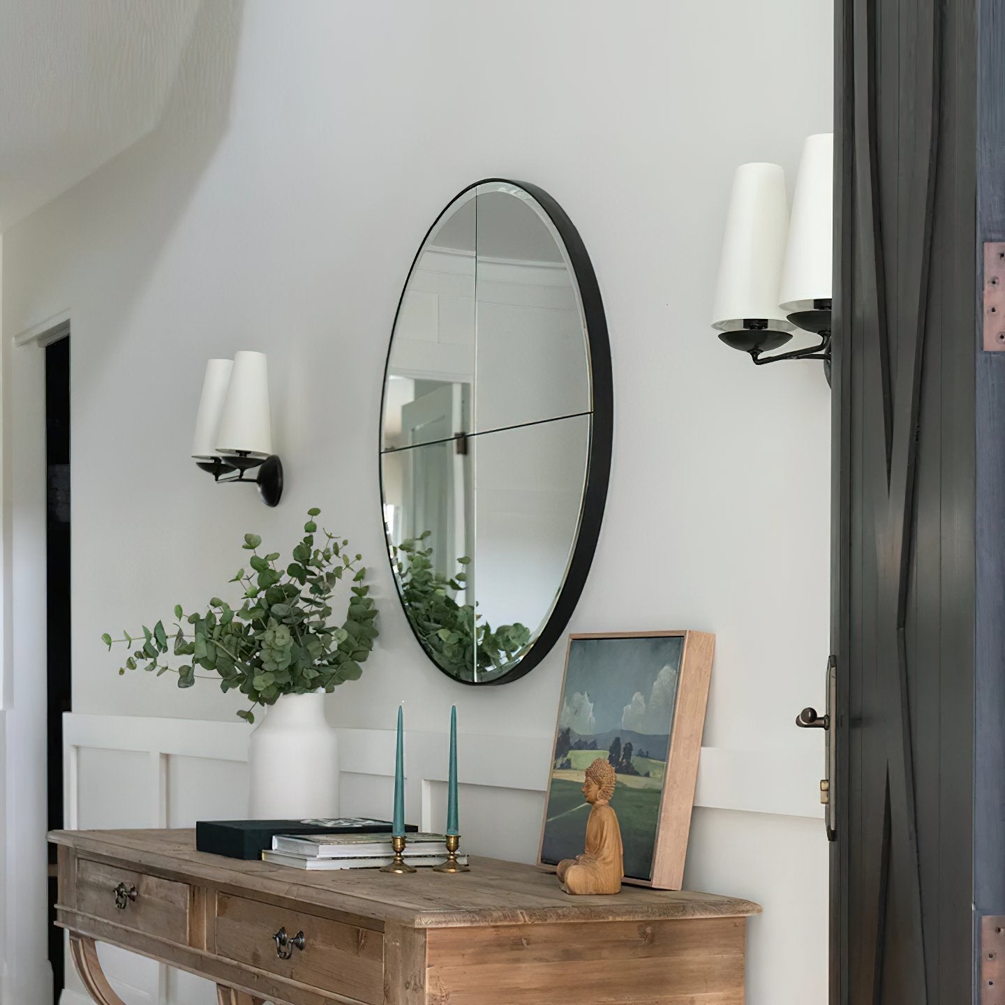 elegant-mid-century-brass-wall-sconce-with-conical-fabric-shade-for-bedroom-and-hallway