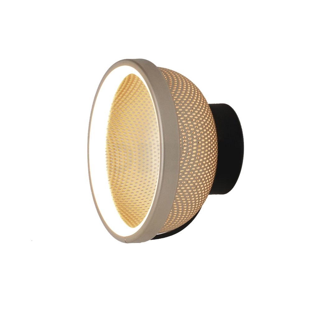modern-perforated-mesh-led-wall-sconce-and-yellow-ceiling-flush-mount-light-for-indoor-use