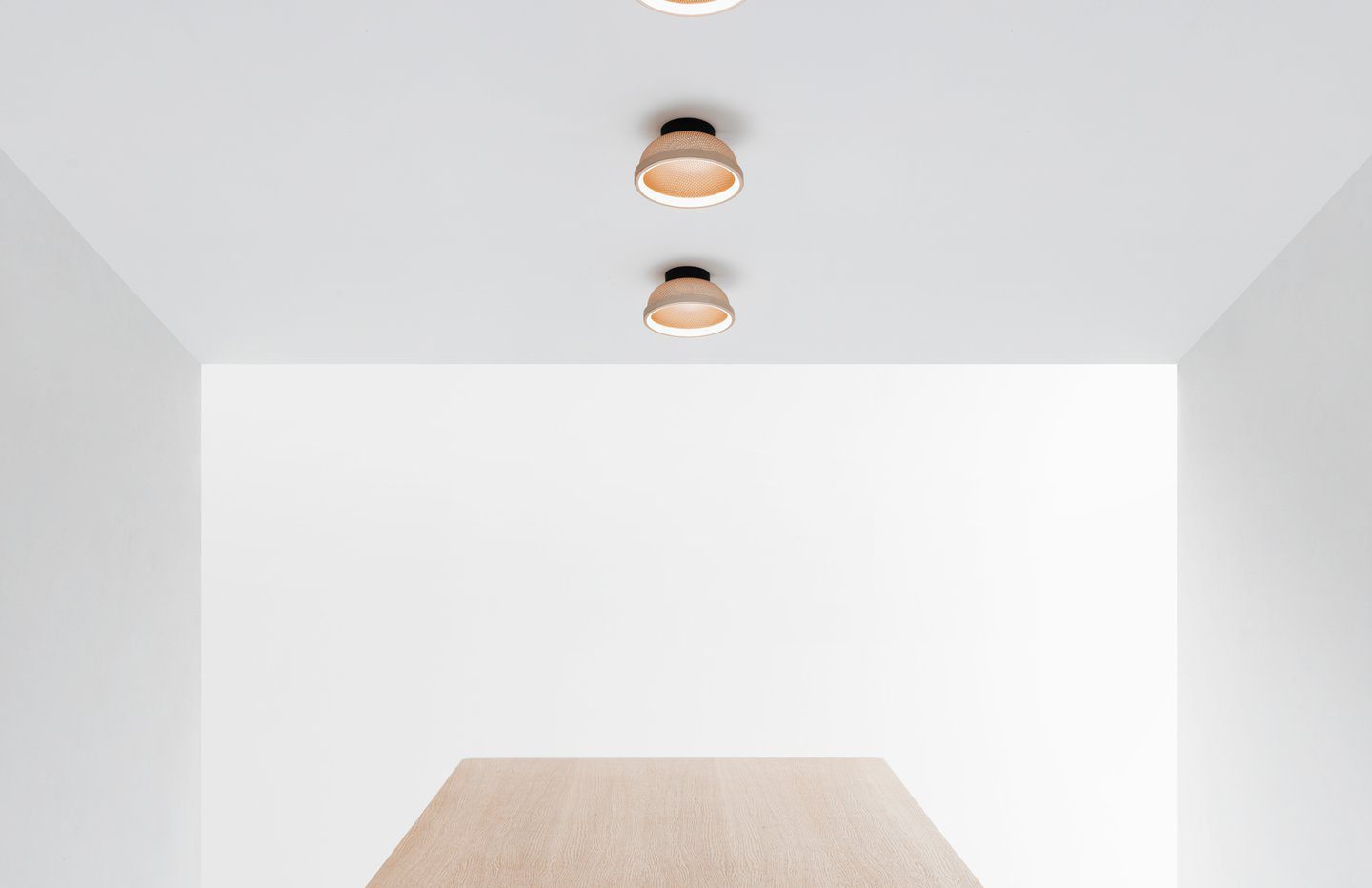 modern-perforated-mesh-led-wall-sconce-and-yellow-ceiling-flush-mount-light-for-indoor-use