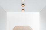 modern-perforated-mesh-led-wall-sconce-and-yellow-ceiling-flush-mount-light-for-indoor-use