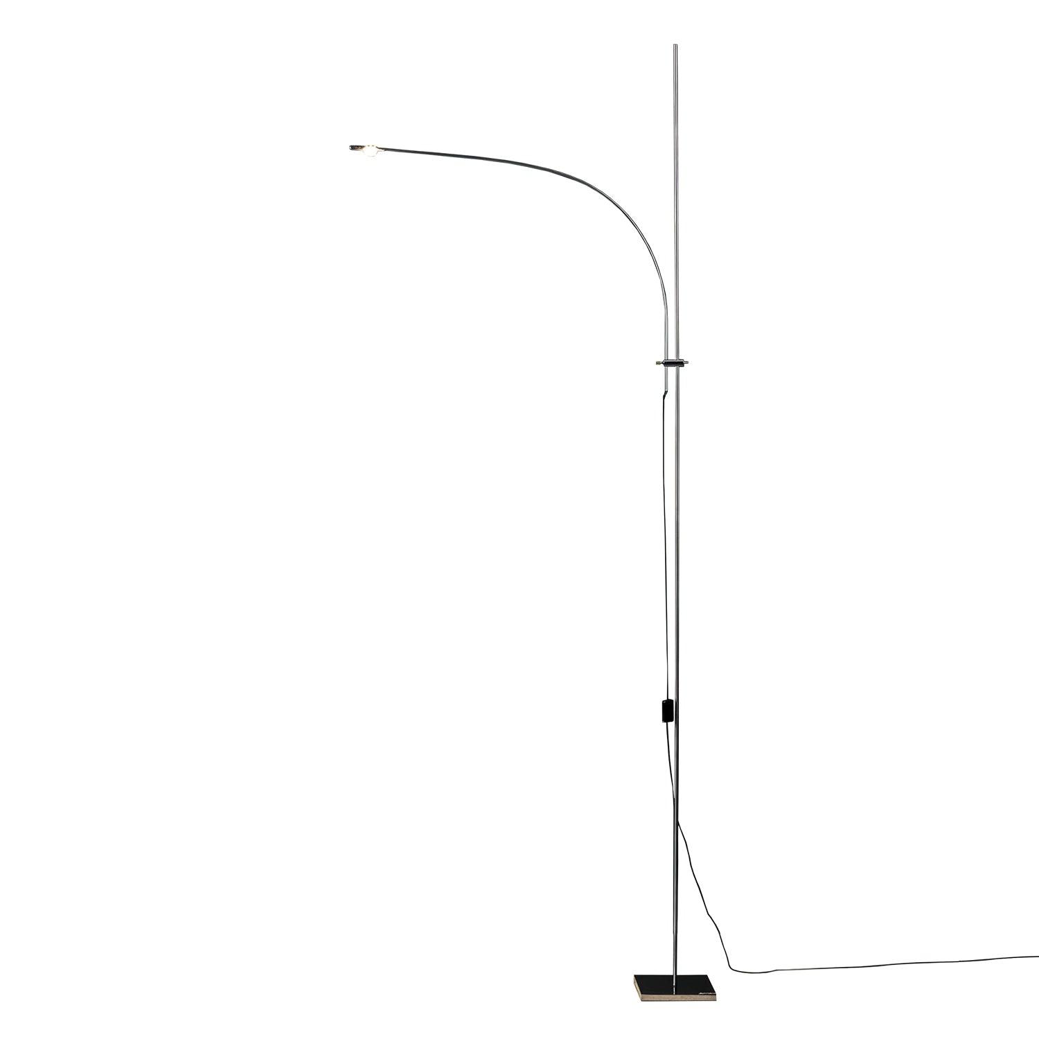Modern Linear Chrome Metal Floor Lamp Graceful LED Standing Light