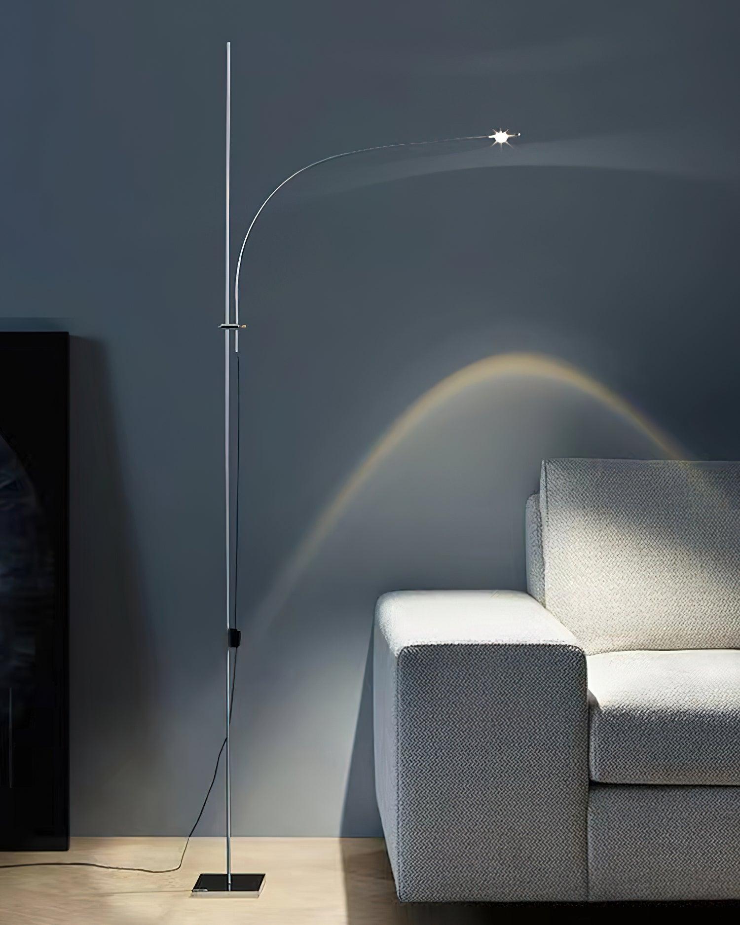 Modern Linear Chrome Metal Floor Lamp Graceful LED Standing Light