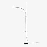 Modern Linear Chrome Metal Floor Lamp Graceful LED Standing Light