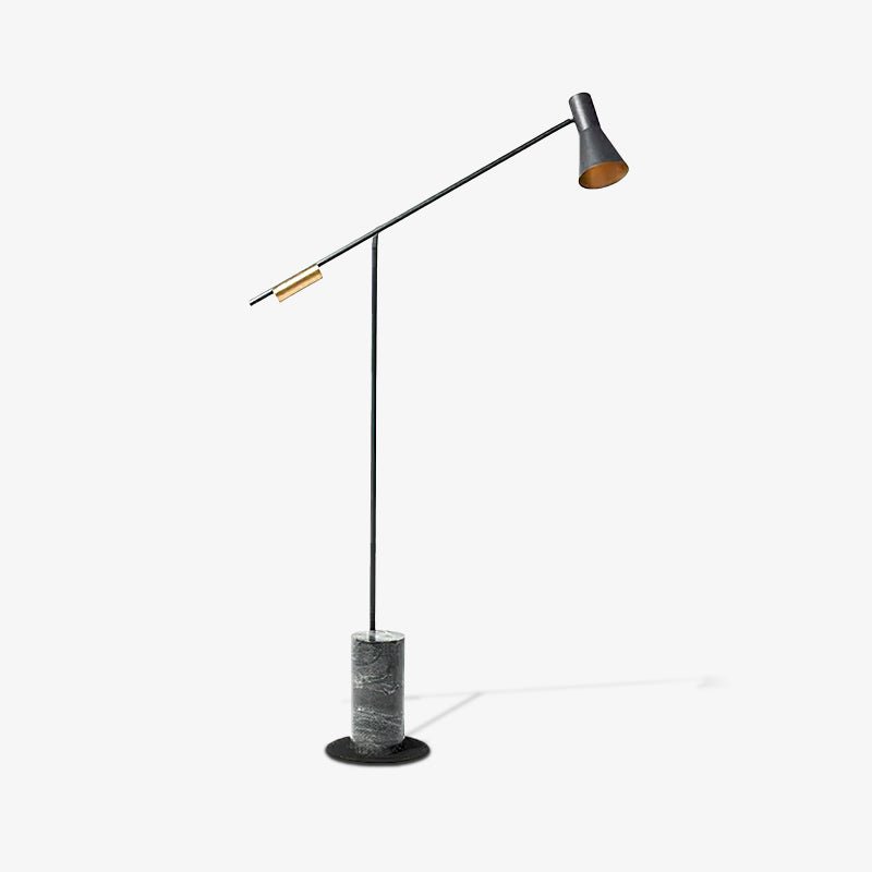 Modern Metro Torchiere Metal Floor Lamp with Marble Base and Minimalist Scandinavian Design