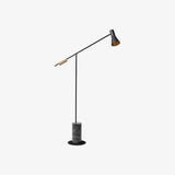 Modern Metro Torchiere Metal Floor Lamp with Marble Base and Minimalist Scandinavian Design