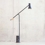 Modern Metro Torchiere Metal Floor Lamp with Marble Base and Minimalist Scandinavian Design