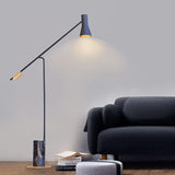 Modern Metro Torchiere Metal Floor Lamp with Marble Base and Minimalist Scandinavian Design