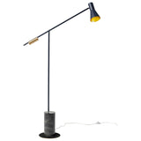 Modern Metro Torchiere Metal Floor Lamp with Marble Base and Minimalist Scandinavian Design