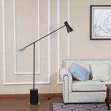 Modern Metro Torchiere Metal Floor Lamp with Marble Base and Minimalist Scandinavian Design
