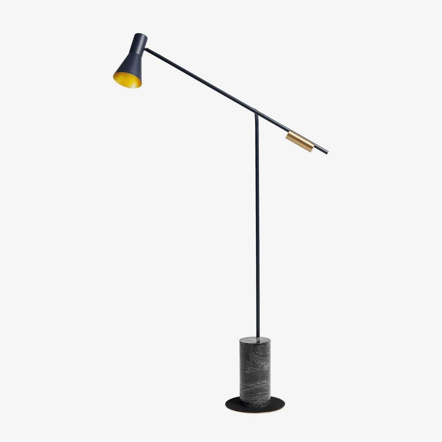 Modern Metro Torchiere Metal Floor Lamp with Marble Base and Minimalist Scandinavian Design