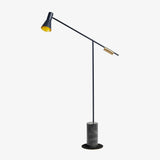 Modern Metro Torchiere Metal Floor Lamp with Marble Base and Minimalist Scandinavian Design