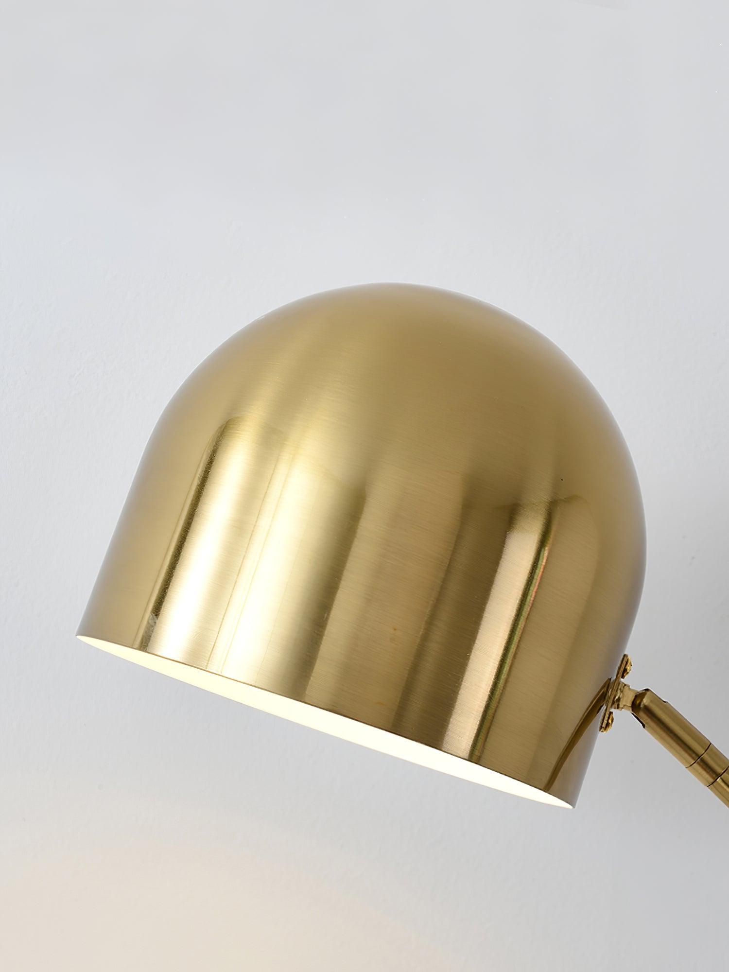 Modern Metronome Standing Floor Lamp with Handmade Leather Accents and Gold Metal Finish