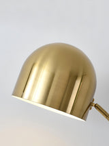 Modern Metronome Standing Floor Lamp with Handmade Leather Accents and Gold Metal Finish