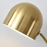Modern Metronome Standing Floor Lamp with Handmade Leather Accents and Gold Metal Finish