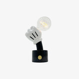 Modern Sculptural Hand Table Lamp with Marble Base and Glass Shade for Bedside