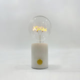 Modern Sculptural Hand Table Lamp with Marble Base and Glass Shade for Bedside