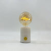 Modern Sculptural Hand Table Lamp with Marble Base and Glass Shade for Bedside