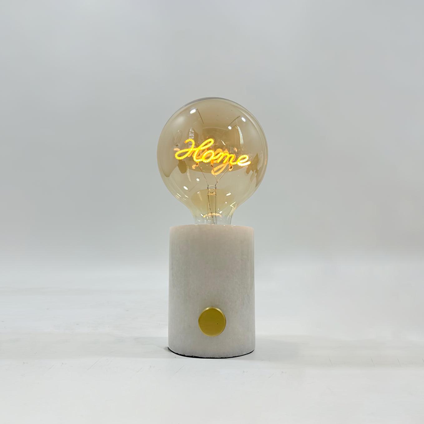 Modern Sculptural Hand Table Lamp with Marble Base and Glass Shade for Bedside