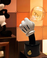 Modern Sculptural Hand Table Lamp with Marble Base and Glass Shade for Bedside