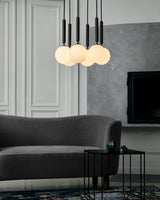 Modern Glass Sphere Pendant Light Nordic Mouth Blown Hanging Lamp for Dining Room and Kitchen