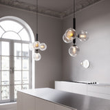 Modern Glass Sphere Pendant Light Nordic Mouth Blown Hanging Lamp for Dining Room and Kitchen