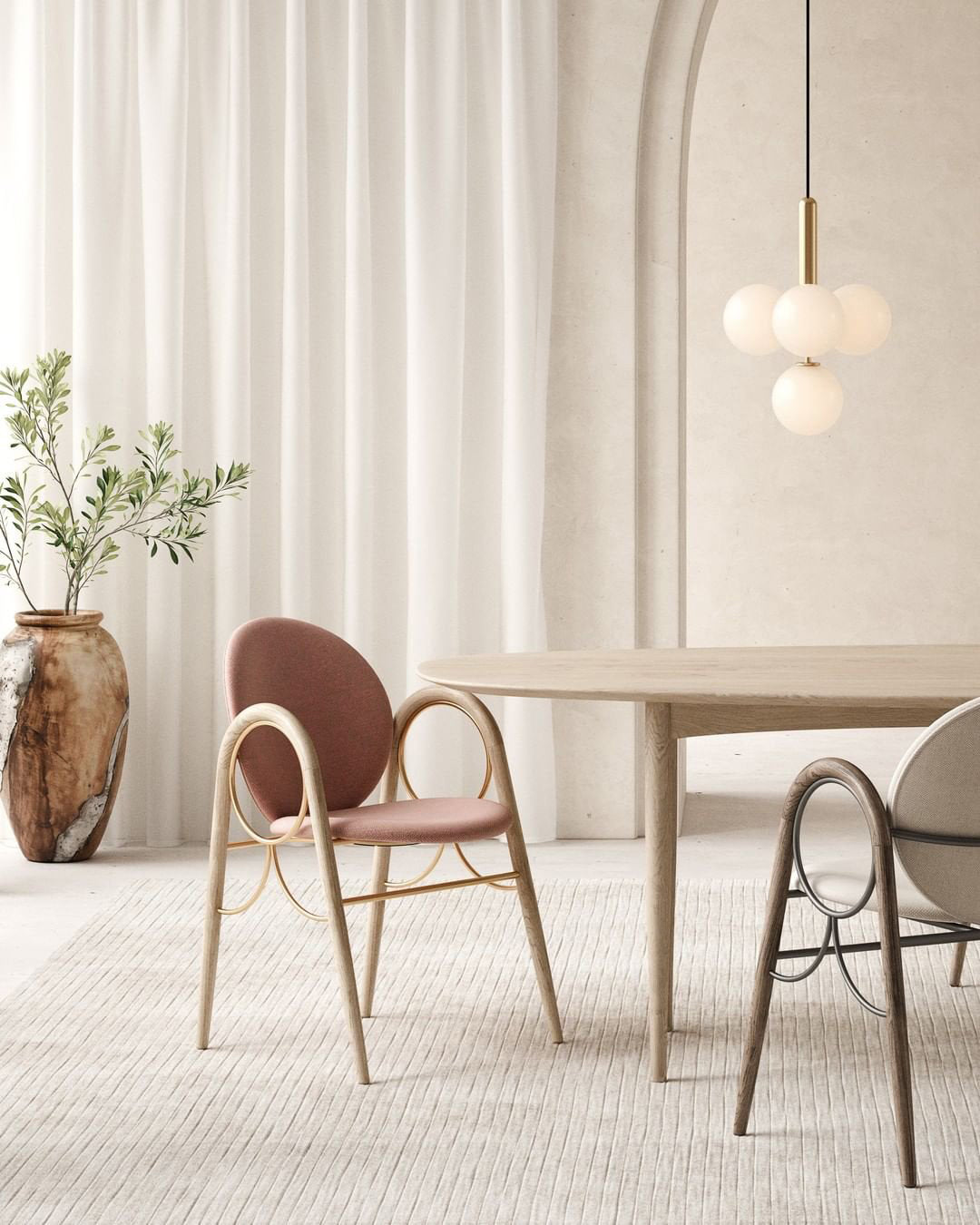 Luminae Glass Sphere Pendant Light Modern Nordic Hanging Lamp for Kitchen and Dining Room