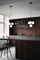 Modern Glass Sphere Pendant Light Nordic Mouth Blown Hanging Lamp for Dining Room and Kitchen