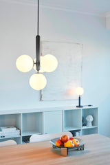 Modern Glass Sphere Pendant Light Nordic Mouth Blown Hanging Lamp for Dining Room and Kitchen