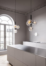 Modern Glass Sphere Pendant Light Nordic Mouth Blown Hanging Lamp for Dining Room and Kitchen