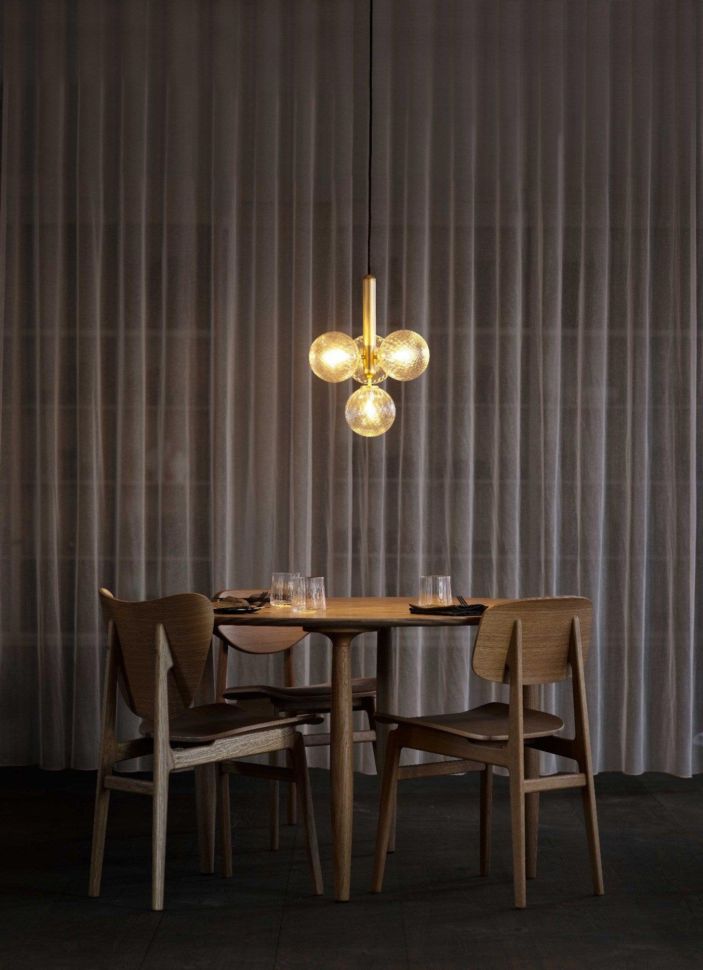 Modern Glass Sphere Pendant Light Nordic Mouth Blown Hanging Lamp for Dining Room and Kitchen