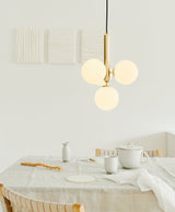 Luminae Glass Sphere Pendant Light Modern Nordic Hanging Lamp for Kitchen and Dining Room