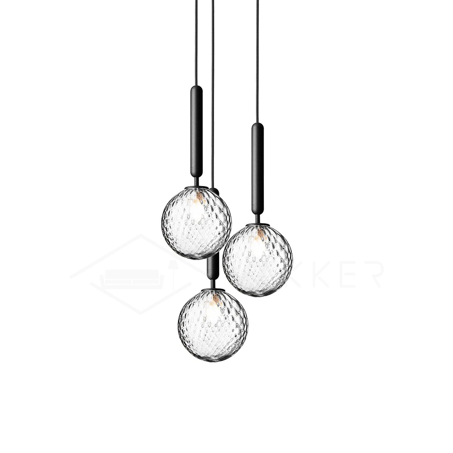 Modern Glass Sphere Pendant Light Nordic Mouth Blown Hanging Lamp for Dining Room and Kitchen