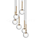 Modern Glass Sphere Pendant Light Nordic Mouth Blown Hanging Lamp for Dining Room and Kitchen