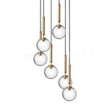 Modern Glass Sphere Pendant Light Nordic Mouth Blown Hanging Lamp for Dining Room and Kitchen