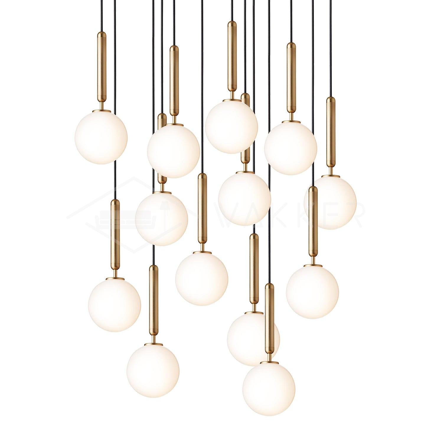 Modern Glass Sphere Pendant Light Nordic Mouth Blown Hanging Lamp for Dining Room and Kitchen