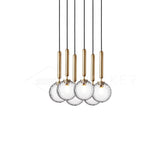 Modern Glass Sphere Pendant Light Nordic Mouth Blown Hanging Lamp for Dining Room and Kitchen