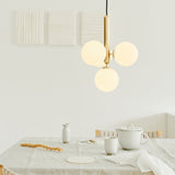 Modern Glass Sphere Pendant Light Nordic Mouth Blown Hanging Lamp for Dining Room and Kitchen