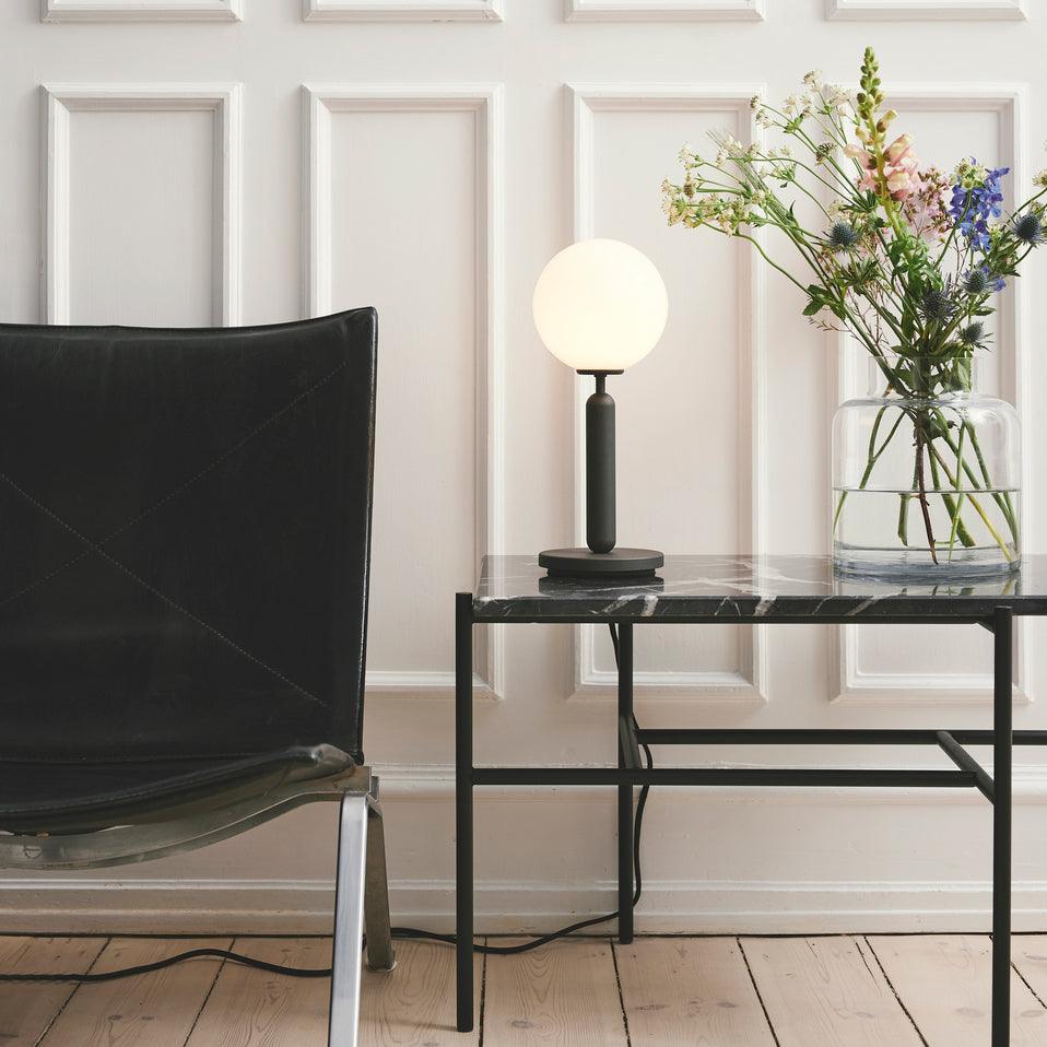 Scandinavian Hand Blown Glass Table Lamp Minimalist Elegant Desk Light for Home Decor