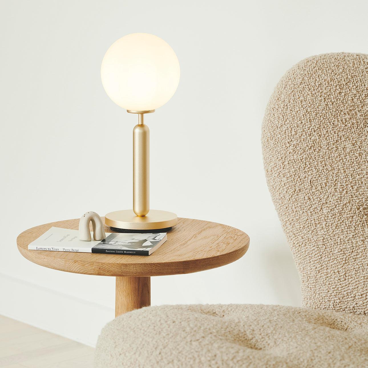 Scandinavian Hand Blown Glass Table Lamp Minimalist Elegant Desk Light for Home Decor