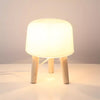 Modern Borosilicate Glass Globe Table Lamp with Solid Wood Tripod Base