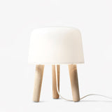 Modern Borosilicate Glass Globe Table Lamp with Solid Wood Tripod Base