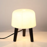 Modern Borosilicate Glass Globe Table Lamp with Solid Wood Tripod Base