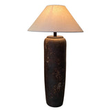 handcrafted-rustic-stoneware-ceramic-floor-lamp-with-white-fabric-shade-for-living-room