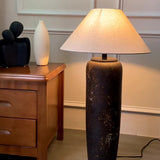 handcrafted-rustic-stoneware-ceramic-floor-lamp-with-white-fabric-shade-for-living-room