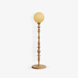 Milo Curved Solid Wood Standing Floor Lamp with Glass or Fabric Shade
